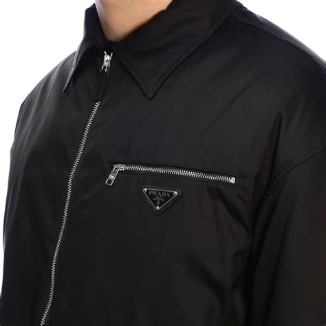 prada nylon jacket black|prada nylon full zip jacket.